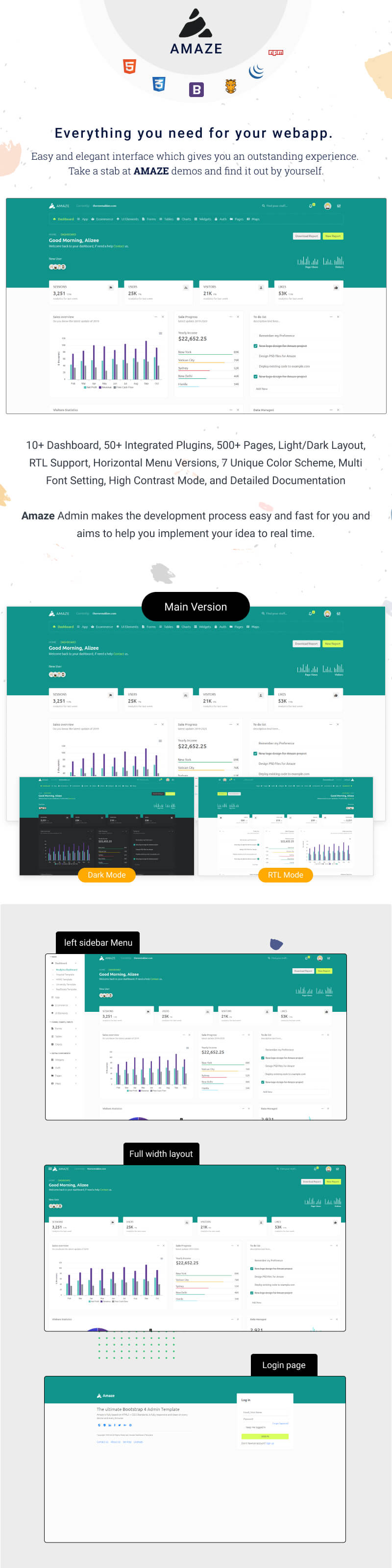Amaze - Multipurpose Admin Template ui kit